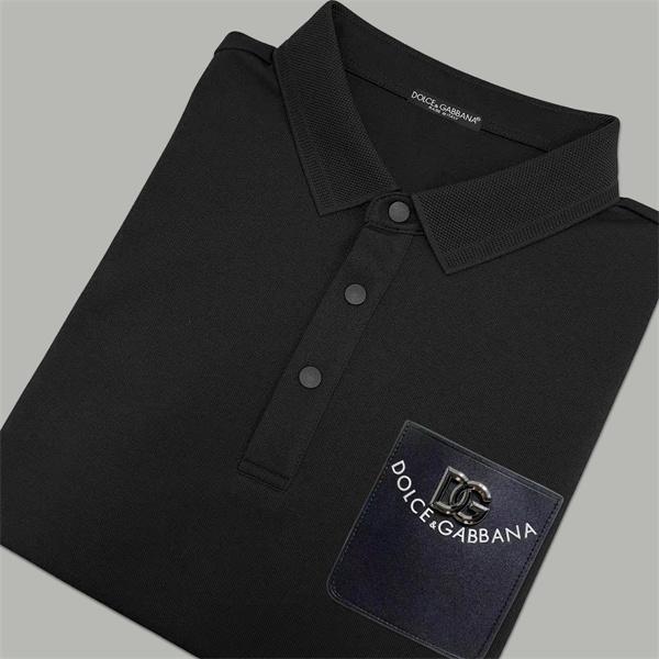 ホワイト ポロ领 ポケット文字ロゴ ロングスリーブ 長袖T シャツ ドルチェ & ガッバーナ DOLCE & GABBANA コピー 秋冬ディテール