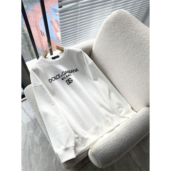 DOLCE & GABBANA コピー 秋冬 お洒落 ブラック × ホワイト 2 色 大ロゴ 円领 スウェット ドルチェ & ガッバーナ