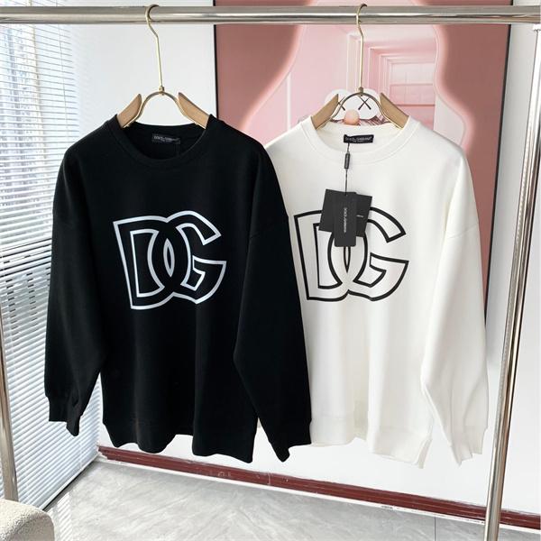ブラック × ホワイト 2 色 大 DG ロゴ 円领 スウェット ドルチェ & ガッバーナ DOLCE & GABBANA 偽物 秋冬ブランド派注目