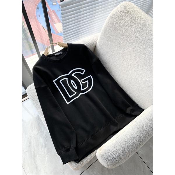 ブラック × ホワイト 2 色 大 DG ロゴ 円领 スウェット ドルチェ & ガッバーナ DOLCE & GABBANA 偽物 秋冬ブランド派注目