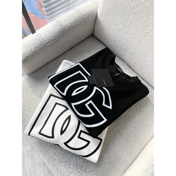 ブラック × ホワイト 2 色 大 DG ロゴ 円领 スウェット ドルチェ & ガッバーナ DOLCE & GABBANA 偽物 秋冬ブランド派注目