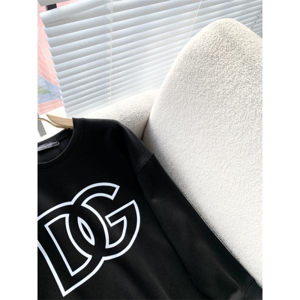 ブラック × ホワイト 2 色 大 DG ロゴ 円领 スウェット ドルチェ & ガッバーナ DOLCE & GABBANA 偽物 秋冬ブランド派注目
