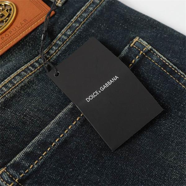 DOLCE & GABBANA スーパーコピー 秋冬 トレンド ダークブルー ヴィンテージ風 デニムパンツ ドルチェ & ガッバーナ