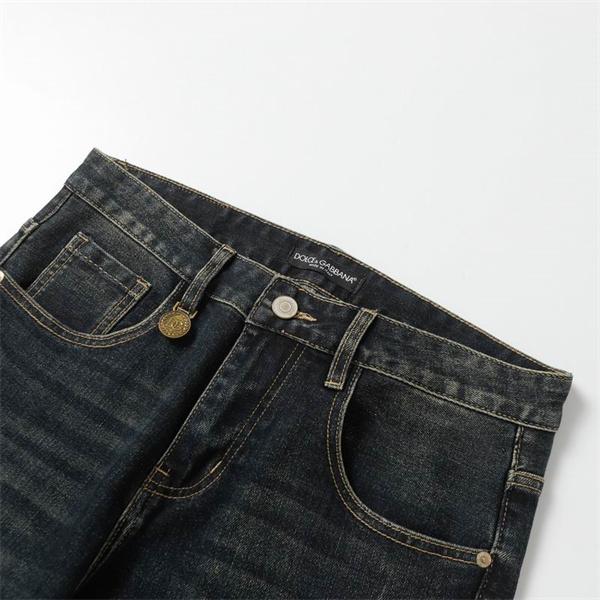 DOLCE & GABBANA スーパーコピー 秋冬 トレンド ダークブルー ヴィンテージ風 デニムパンツ ドルチェ & ガッバーナ