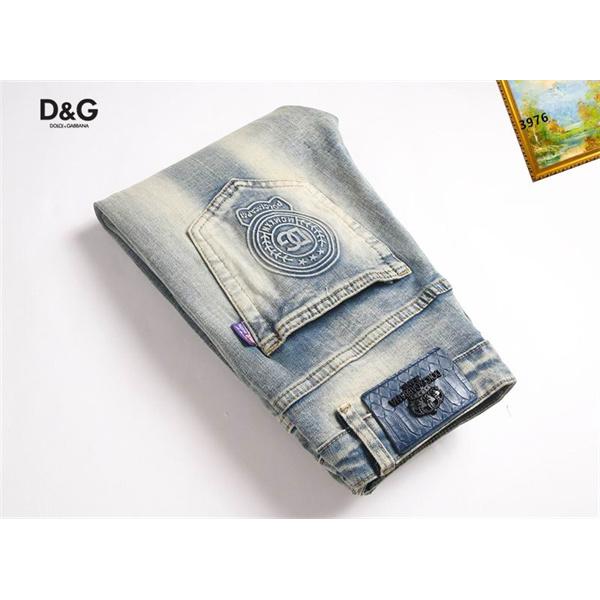 ライトブルー ヴィンテージ做旧 デニムパンツ ドルチェ & ガッバーナ DOLCE & GABBANA コピー 秋冬 日常