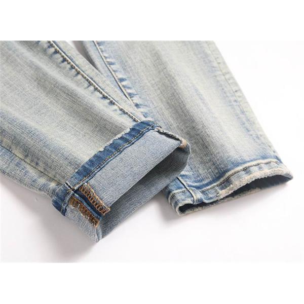 ドルチェ & ガッバーナ DOLCE & GABBANA コピー 秋冬 注目 ライトブルー 多刺繍 DG ロゴ デニムパンツ