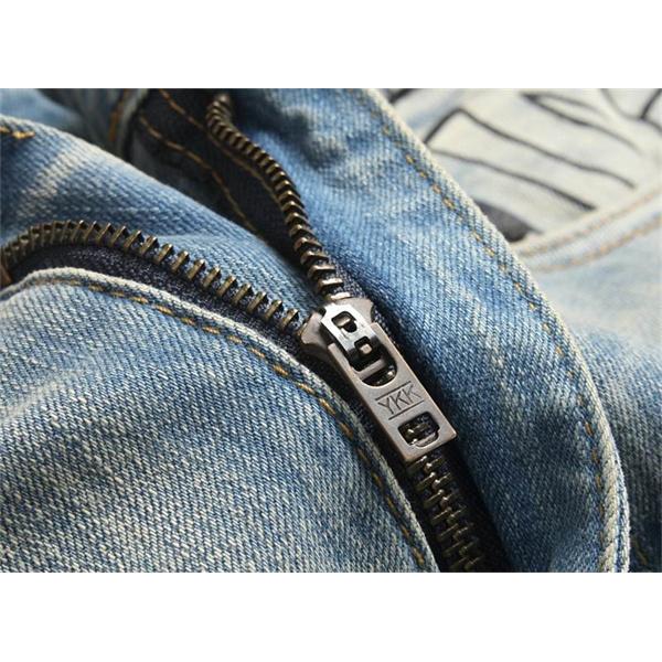 ドルチェ & ガッバーナ DOLCE & GABBANA コピー 秋冬 お洒落 ライトブルー チェッカーボード腰頭 デニムパンツ 