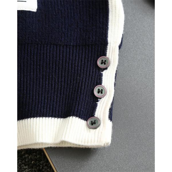 トムブラウン Thom Browne スーパーコピー 2025秋冬高級感 注目 人気 ネイビー 白边装饰 季節限定 円领 セーター 