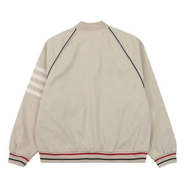 Thom Browne コピー 秋冬クリーン トレンド ベージュ クリーン 細条纹 ベースボールジャケット トムブラウン 