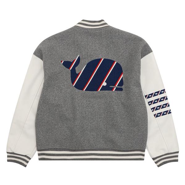 グレー アーティスティック 刺繍 ベースボールジャケット トムブラウン Thom Browne 偽物 2025秋冬準備 注目