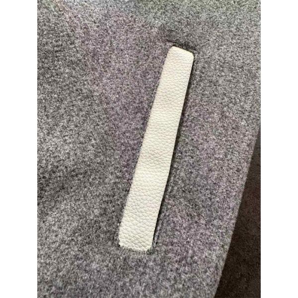 トムブラウン Thom Browne 偽物 秋冬キュート 話題 グレー × ホワイト 子犬刺繍 ベースボールジャケット 