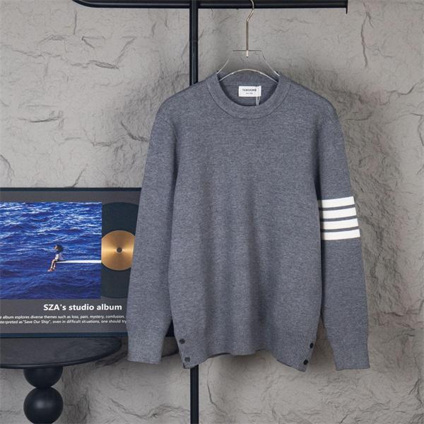 ダークグレー シンプル セーター トムブラウン Thom Browne コピー2025 秋冬ミニマル 売れ筋