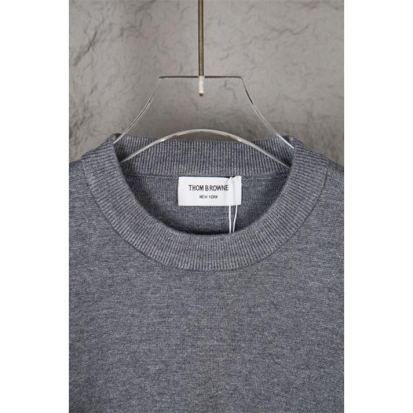ダークグレー シンプル セーター トムブラウン Thom Browne コピー2025 秋冬ミニマル 売れ筋