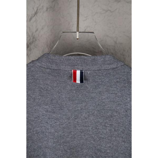 ダークグレー シンプル セーター トムブラウン Thom Browne コピー2025 秋冬ミニマル 売れ筋