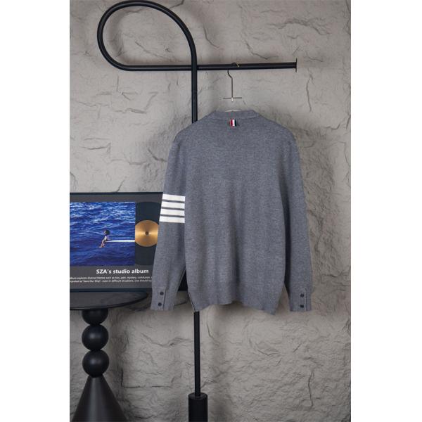 ダークグレー シンプル セーター トムブラウン Thom Browne コピー2025 秋冬ミニマル 売れ筋