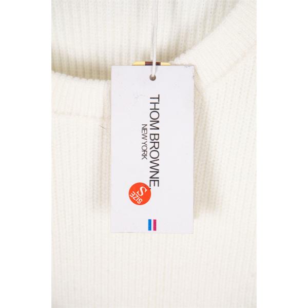 ホワイト 円领 セーター トムブラウン Thom Browne スーパーコピー 秋冬清潔感 定番 温か素材