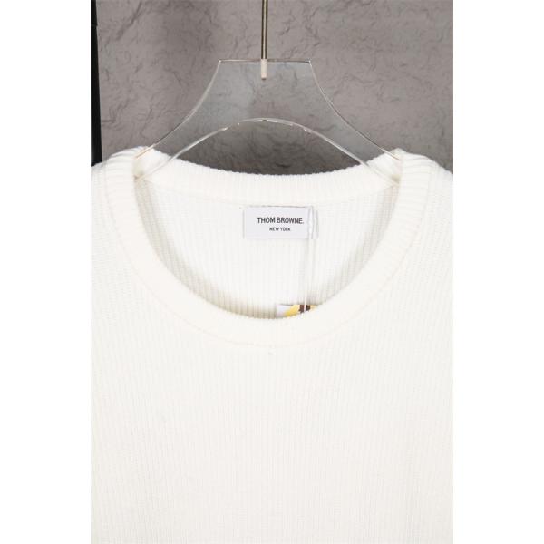 ホワイト 円领 セーター トムブラウン Thom Browne スーパーコピー 秋冬清潔感 定番 温か素材