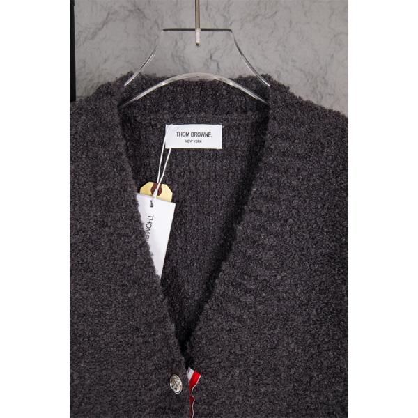 Thom Browne コピー 秋冬温かみのある 希少 ダークグレー V 领 カーディガン トムブラウン