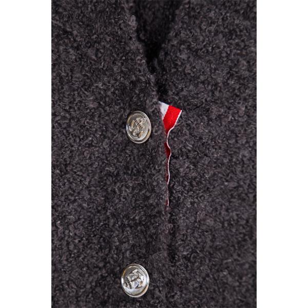 Thom Browne コピー 秋冬温かみのある 希少 ダークグレー V 领 カーディガン トムブラウン