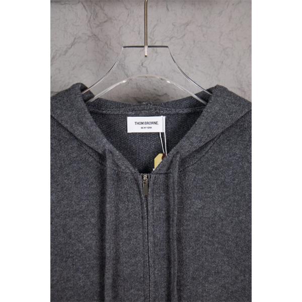 トムブラウン Thom Browne コピー 秋冬モダン トレンド ネイビー 連帽 ジップカーディガン 