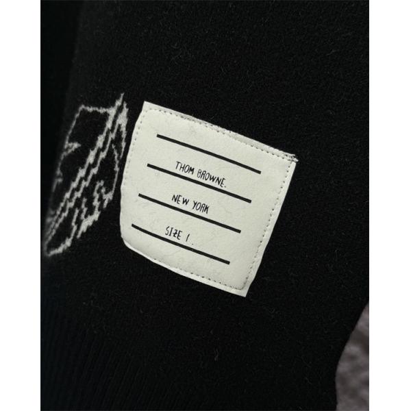 Thom Browne コピー 秋冬柔らかな トレンド グレー × ブラック 2 色 フェザー满印 セーター トムブラウン