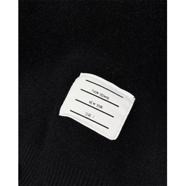 グレー × ブラック Thom Browne 偽物 2025秋冬対応 定番 2 色 ダックスフント刺繍 セーター トムブラウン