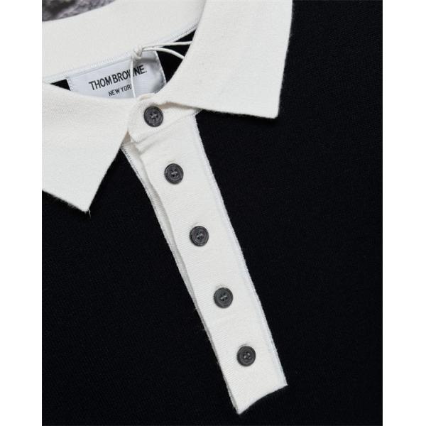 トムブラウン Thom Browne コピー 秋冬トレンド 万能 ホワイト × グレー × ブラック 3 色 POLO セーター 