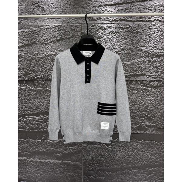 トムブラウン Thom Browne コピー 秋冬トレンド 万能 ホワイト × グレー × ブラック 3 色 POLO セーター 