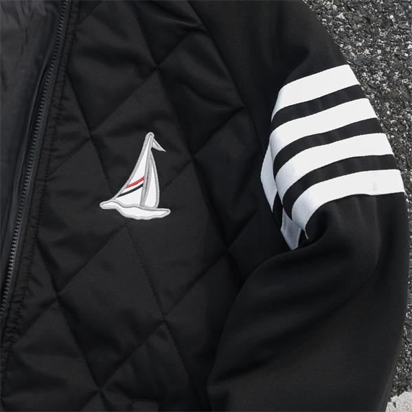 トムブラウン Thom Browne コピー 秋冬モダンで重厚な トレンド ブラック 刺繍 連帽 ジャケット 