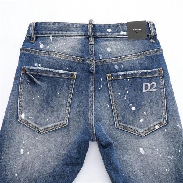Dsquared2風 激安 スリムフィット ヴィンテージデニム メンズ ダメージ加工 スプラッシュペイント ジーンズ