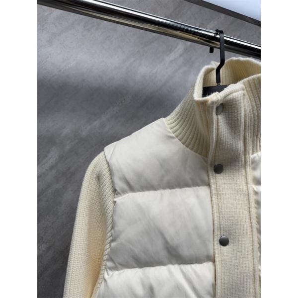 Thom Browne 偽物 秋冬コントラスト豊かな 定番 ネイビー ニット拼接 ダウンジャケット トムブラウン