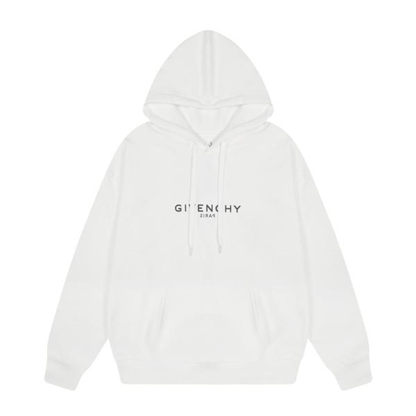  GIVENCHY スーパーコピー 秋冬シンプルで洗練された 万能 ホワイト ロゴプリント パーカー ジバンシー