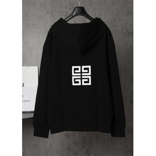 ジバンシー GIVENCHY コピー 秋冬クリーン 高級な 定番 ホワイト ブラックロゴ パーカー 