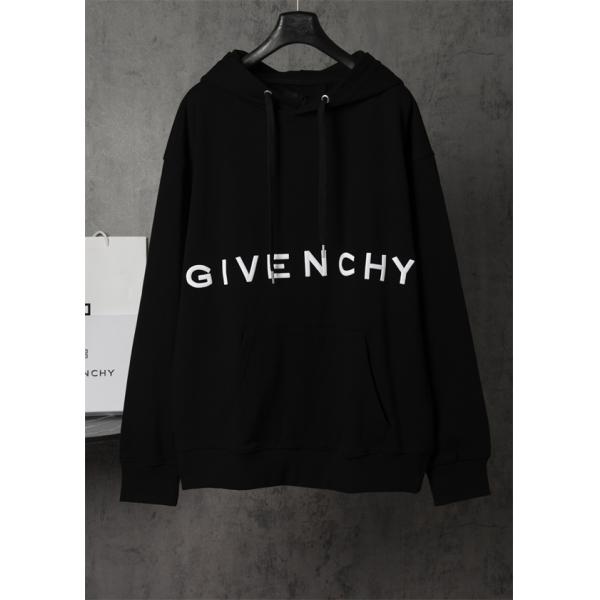 ジバンシー GIVENCHY コピー 秋冬クリーン 高級な 定番 ホワイト ブラックロゴ パーカー 