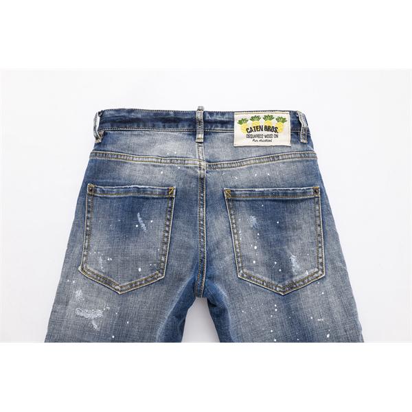 Dsquared2 激安 クラッシュデニム メンズ ジーンズ ダメージ加工 ヴィンテージ風 ストレッチ スリム カジュアルパンツ