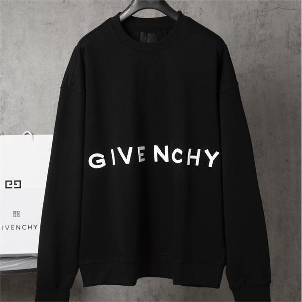  GIVENCHY コピー 秋冬ミニマル 洗練された 万能 ブラック ホワイトロゴ パーカー ジバンシー