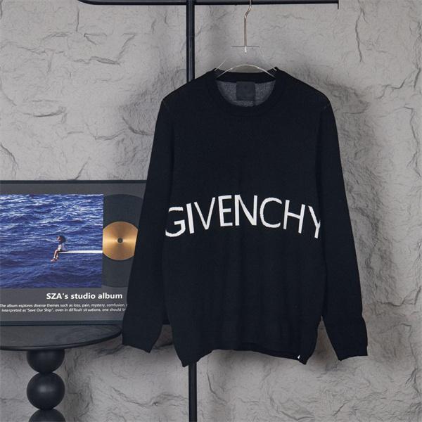 ブラック ホワイトロゴ ニット円领 トップス ジバンシー GIVENCHY 偽物 2025秋冬対応 トレンド