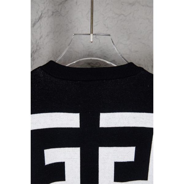 ブラック ホワイトロゴ ニット円领 トップス ジバンシー GIVENCHY 偽物 2025秋冬対応 トレンド
