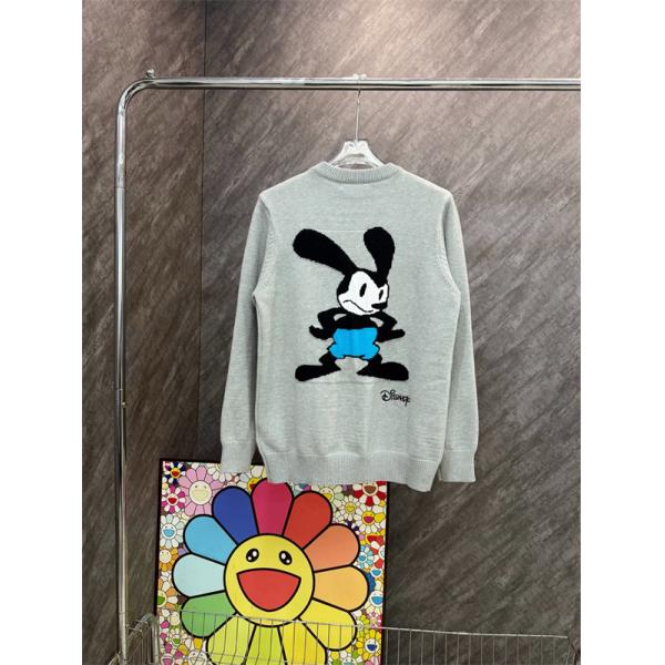 ライトグレー GIVENCHY コピー 秋冬柔らかで上品な 人気 ブラックロゴ 円领 ニット ジバンシー 