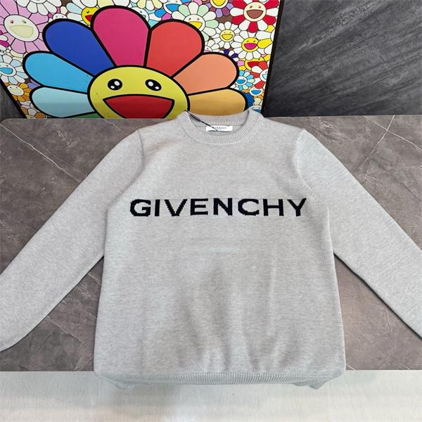 ライトグレー GIVENCHY コピー 秋冬柔らかで上品な 人気 ブラックロゴ 円领 ニット ジバンシー 