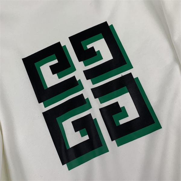 GIVENCHY コピー 2025秋冬コーデ 万能 洗練スタイル ホワイト 緑 4G ロゴ パーカー ジバンシー 