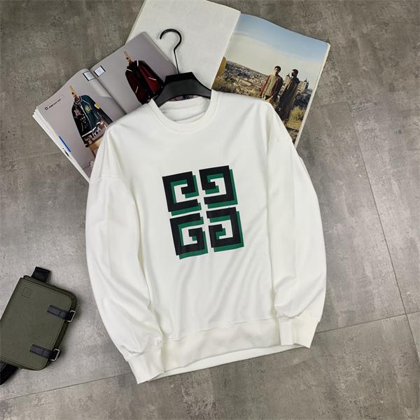 GIVENCHY コピー 2025秋冬コーデ 万能 洗練スタイル ホワイト 緑 4G ロゴ パーカー ジバンシー 