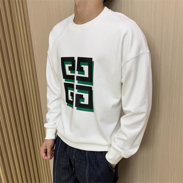 GIVENCHY コピー 2025秋冬コーデ 万能 洗練スタイル ホワイト 緑 4G ロゴ パーカー ジバンシー 