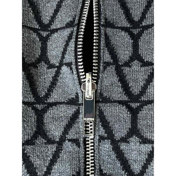 グレー × ブラック 满印 V 纹 ジップジャケット ヴァレンティーノ Valentino コピー 秋冬重厚感のある 定番