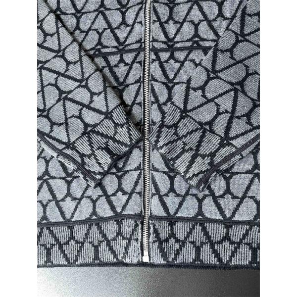 グレー × ブラック 满印 V 纹 ジップジャケット ヴァレンティーノ Valentino コピー 秋冬重厚感のある 定番