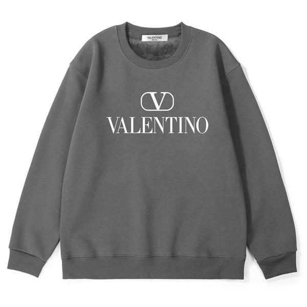 Valentino 偽物 2025秋冬コーデ  注目ブラック × グレー 2 色 V ロゴ 円领 スウェット ヴァレンティーノ