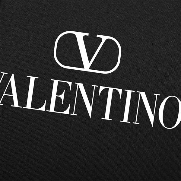 Valentino 偽物 2025秋冬コーデ  注目ブラック × グレー 2 色 V ロゴ 円领 スウェット ヴァレンティーノ
