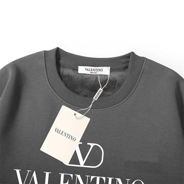Valentino 偽物 2025秋冬コーデ  注目ブラック × グレー 2 色 V ロゴ 円领 スウェット ヴァレンティーノ