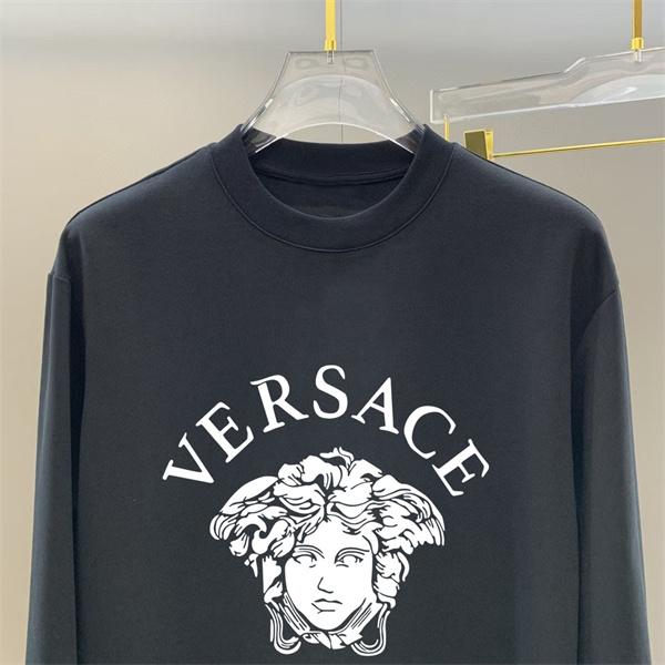 2025秋冬スタンダード 着心地抜群 ブラック × ホワイト メデューサ長袖Tシャツ ヴェルサーチ VERSACE コピー