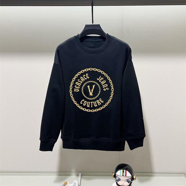  2025秋冬コレクション レア ブラック ゴールド V チェーン柄 パーカー ヴェルサーチ VERSACE 偽物